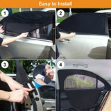 DS BS 2 Pack Breathable Zip Retractable Mesh Rear Window-SEDAN