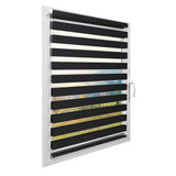 DS BS Zebra Roller Shades Blind Curtain Black 80x150cm