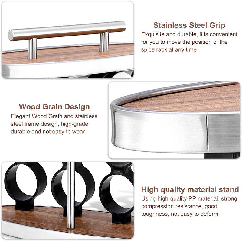 DS BS Standing 20-Jar Countertop Spice Rack with handle