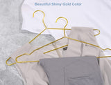 DS BS  10 Pack Heavy Duty Aluminum Alloy Coat Hangers-Gold