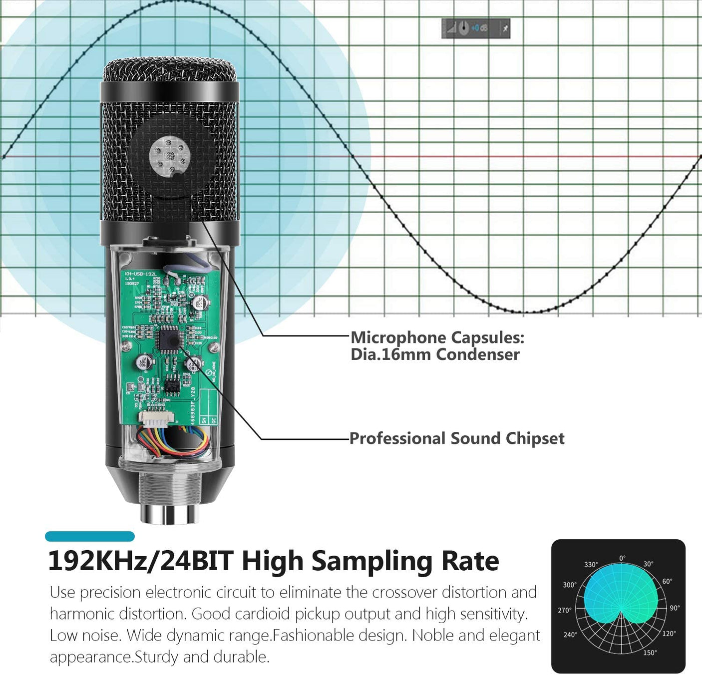 DS BS Computer Podcast Condenser Microphone USB Microphone Kit