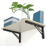 DS BS 2pcs Space Saving Wall Mounted DIY Folding Shelf Brackets-35x17cm