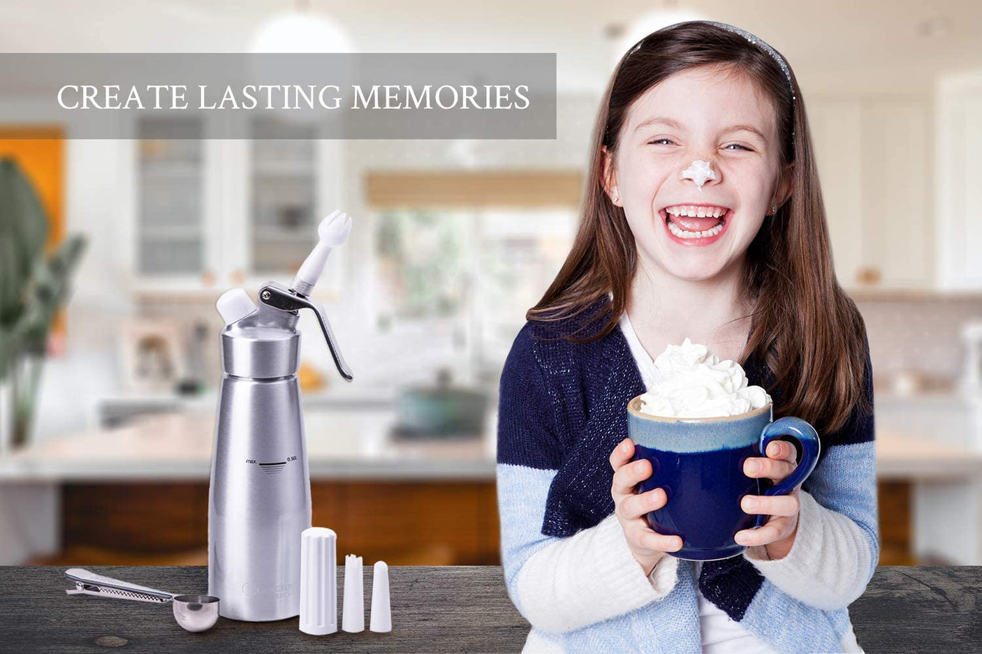 DS BS Professional Aluminum Homemade Whipped Cream Dispenser
