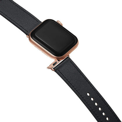 DS BS Leather Bands Compatible With Apple Watch Band for 42MM 44MM 45MM-Black