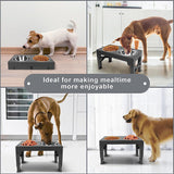 DS BS 5 Height Adjustable Elevated Dog Feeder Table with 2 Dog Bowl