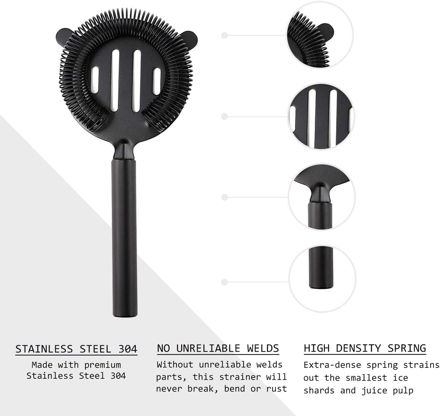 DS BS 8 Pcs Premium 750ml Cocktail Shaker Set Bartender Kit-Black