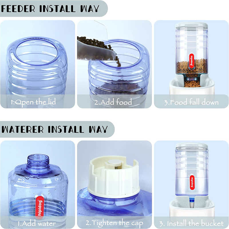 DS BS Auto Feeder 3.8L Food Feeder and Water Dispenser Set