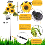 DS BS 3-Head Sunflower Solar Outdoor Garden Lights