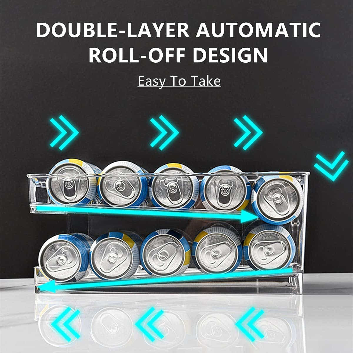 DS BS Automatic Rolling Beverage Soda Can Storage Organizer
