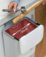 DS BS Kitchen Cabinet Door Hanging Trash Can with Lid-White