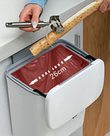 DS BS Kitchen Cabinet Door Hanging Trash Can with Lid-White