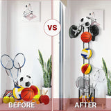 DS BS 4 Tier Sports Equipment Ball Storage Rack with Basket