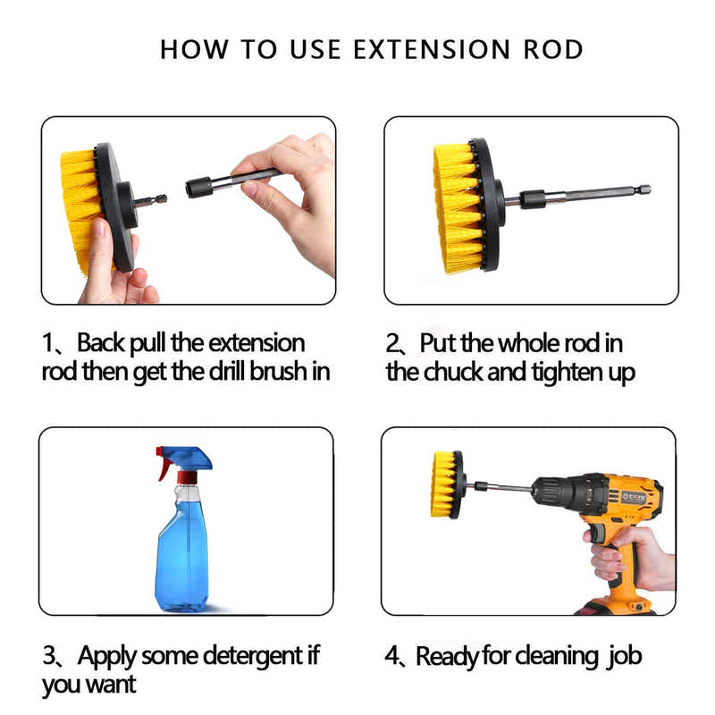 DS BS 12 Piece Power Drill Brush Scrub Pads Set