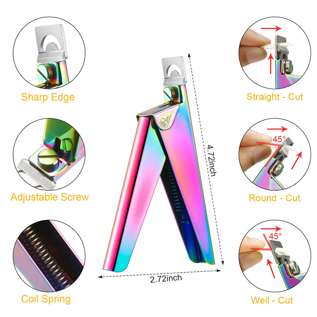 DS BS Nail Clippers 4 in 1 Set for Acrylic Nails-Chrome