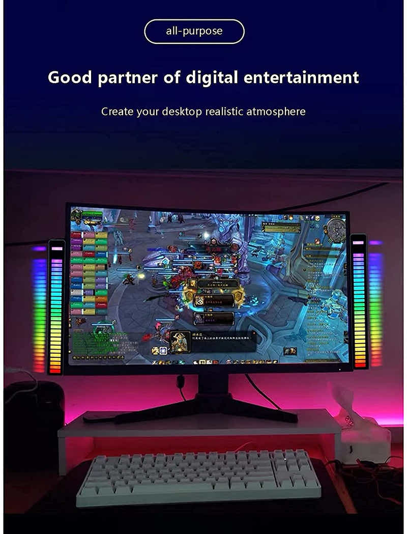 DS BS Voice Control Stereo Music Spectrum 32 LED Light