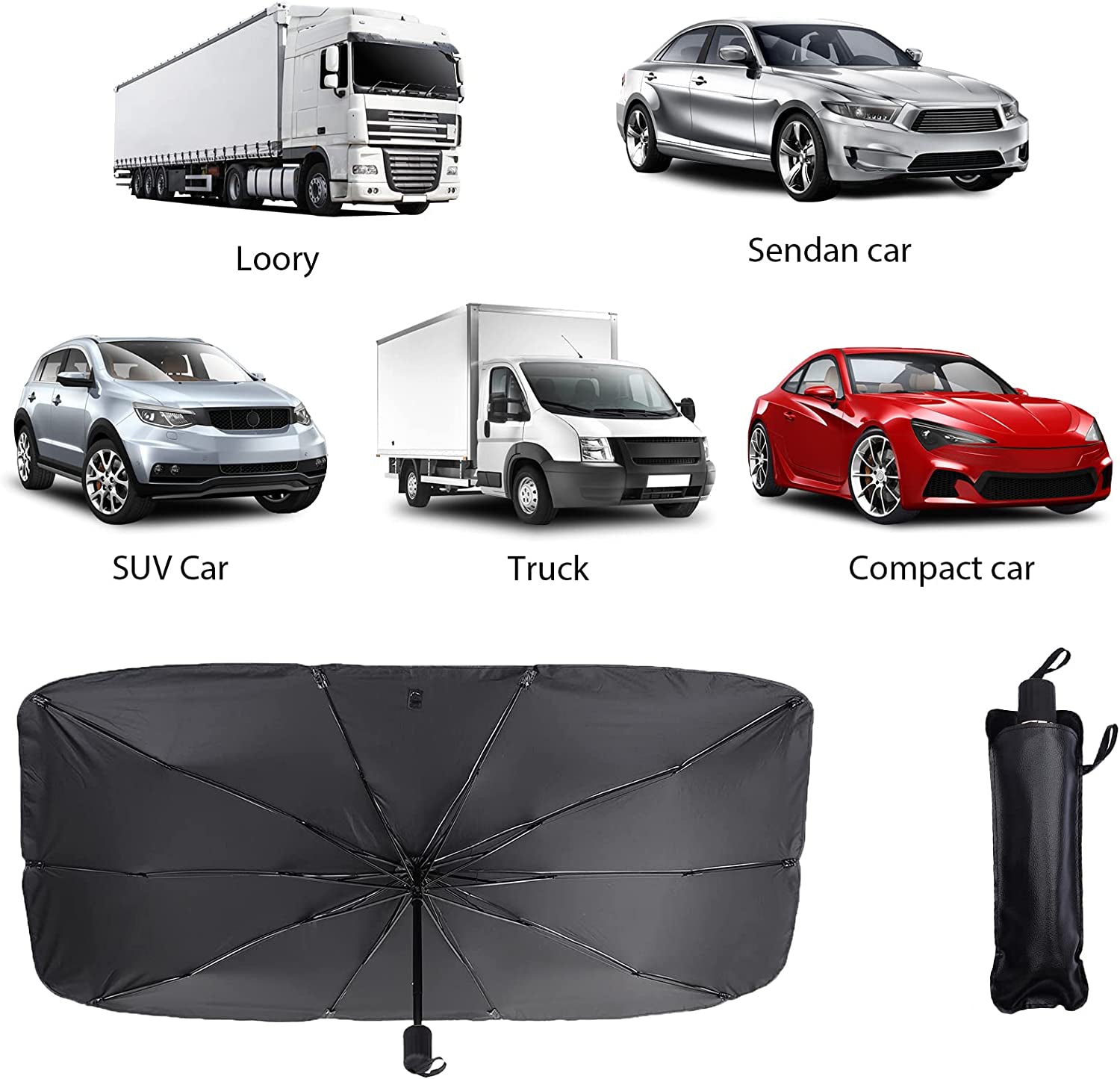DS BS Foldable Car Windshield Sun Shade Umbrella 140×78cm