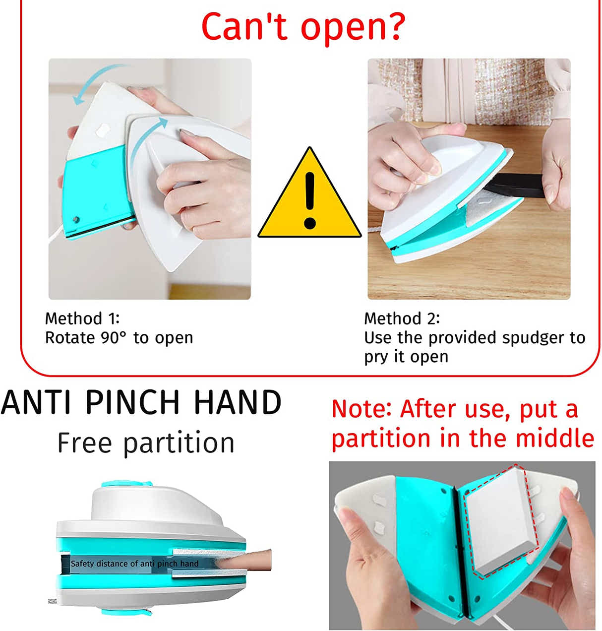 DS BS Water-filled Magnetic Double Side Glass Cleaning Brush 15-26mm