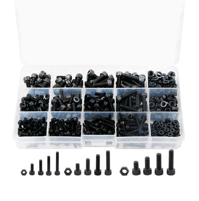 DS BS 500pcs Carbon Steel Socket Cap Screws Hex Head Bolt Nuts