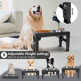 DS BS 5 Height Adjustable Elevated Dog Feeder Table with 2 Dog Bowl