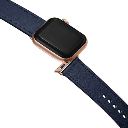 DS BS Leather Bands Compatible With Apple Watch Band for 42MM 44MM 45MM-Blue