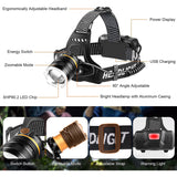 DS BS  LED Rechargeable Super Bright Headlamp