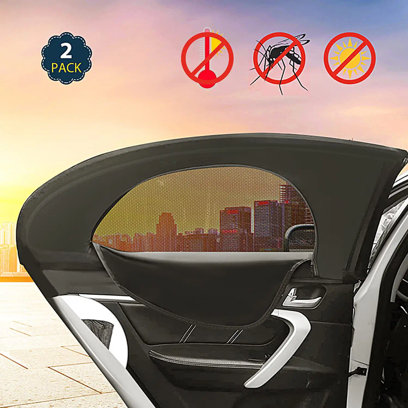 DS BS 2 Pack Breathable Zip Retractable Mesh Rear Window-SUV