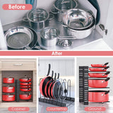 DS BS Adjustable 8 Tier Pan and Pot Lid Holder Rack