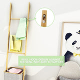 DS BS Bamboo Wall Leaning Ladder Laundry Basket Shelf 180 cm