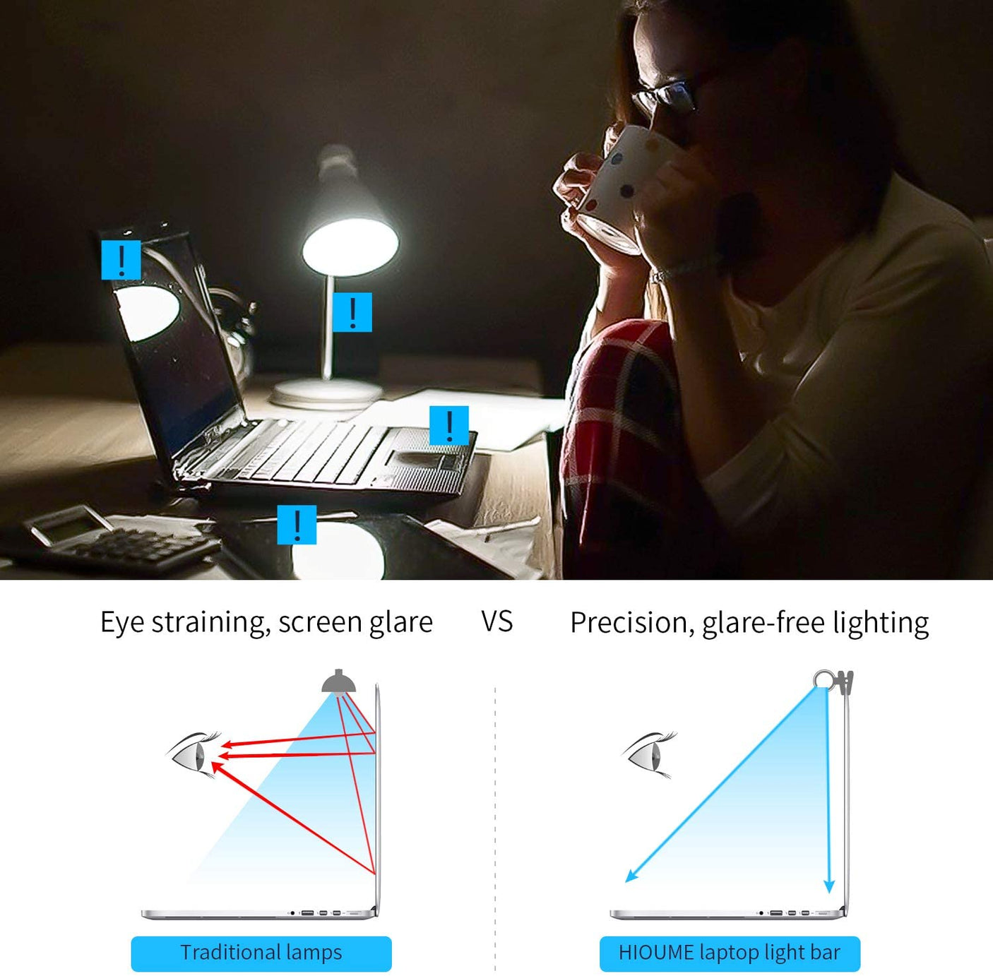 DS BS USB LED Task Lamp Laptop Monitor Light Bar 26cm