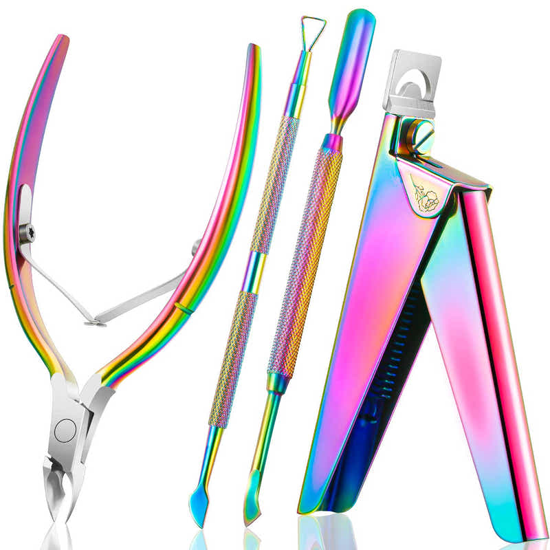 DS BS Nail Clippers 4 in 1 Set for Acrylic Nails-Chrome