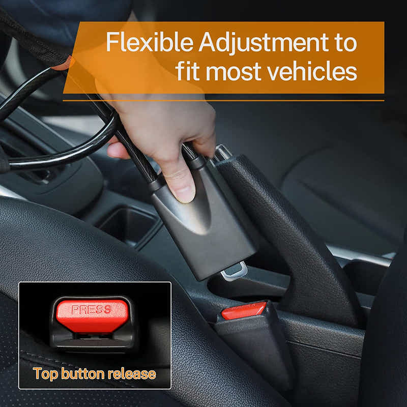 DS BS Universal Anti-Theft Steering Wheel Steel Wire Lock-Black