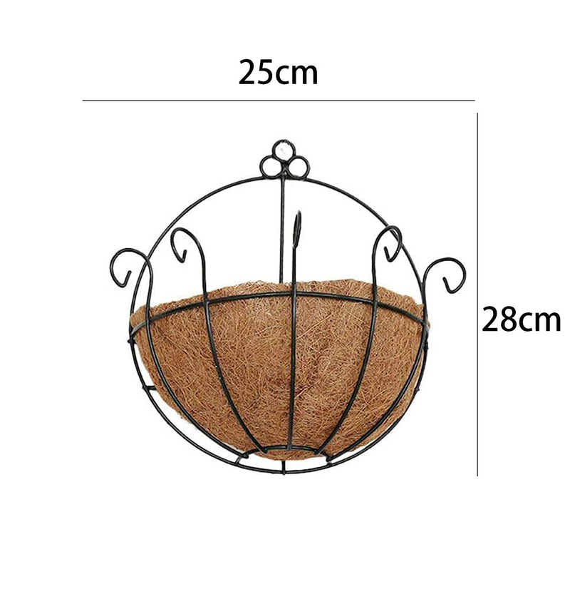 DS BS Iron Wall Hanging Half Round Planter