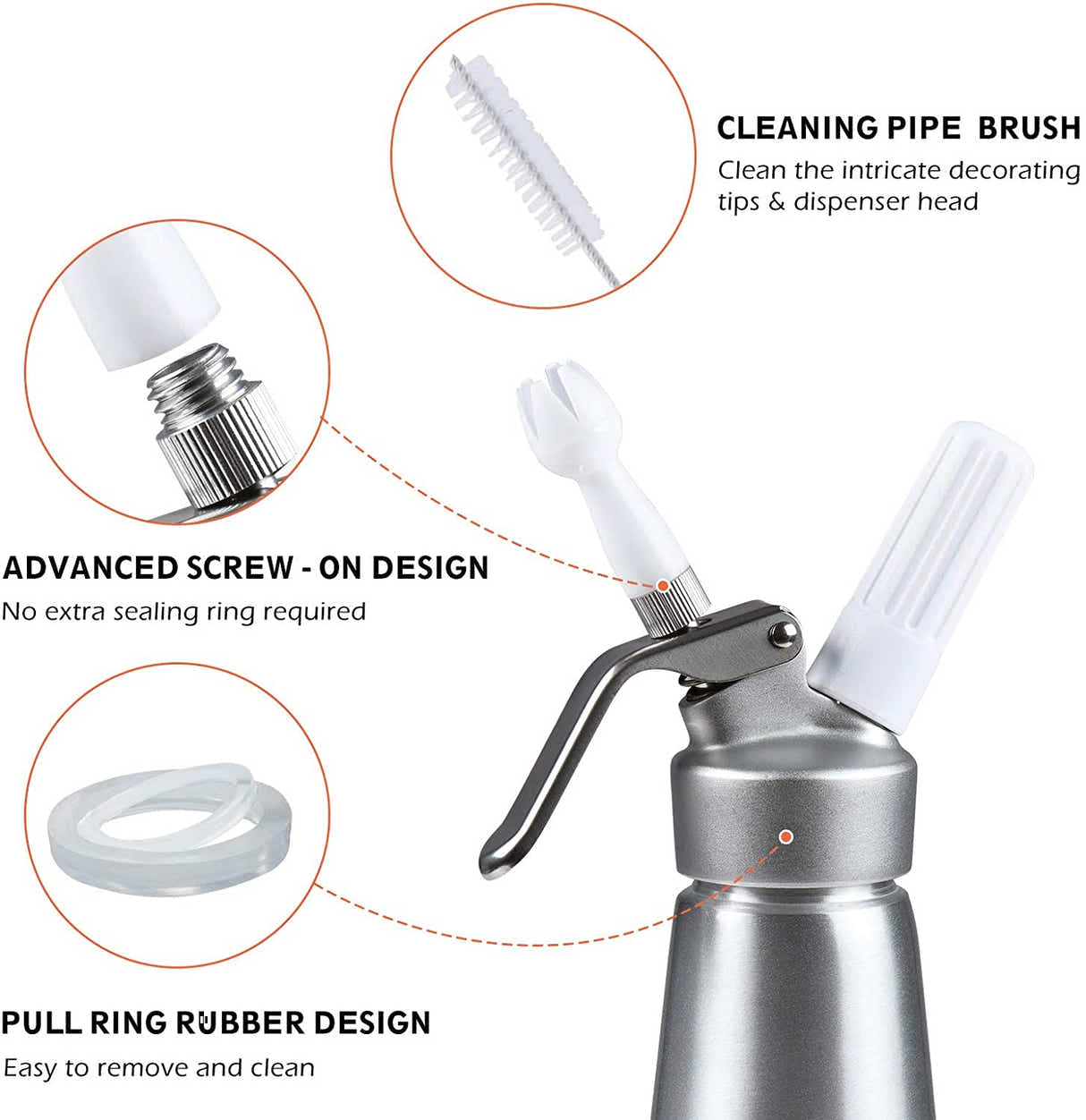 DS BS Professional Aluminum Homemade Whipped Cream Dispenser