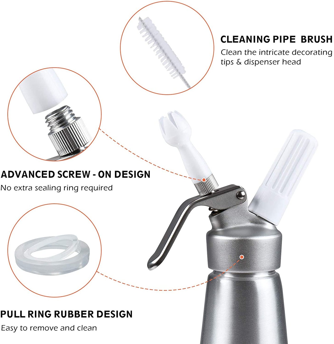 DS BS Professional Aluminum Homemade Whipped Cream Dispenser