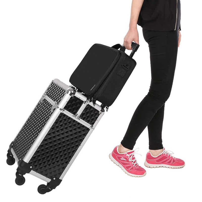 DS BS Portable Adjustable Travel Makeup Organizer Case-L