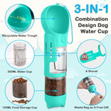 DS BS Portable Dog Travel Water Dispenser with Food Container-300ML