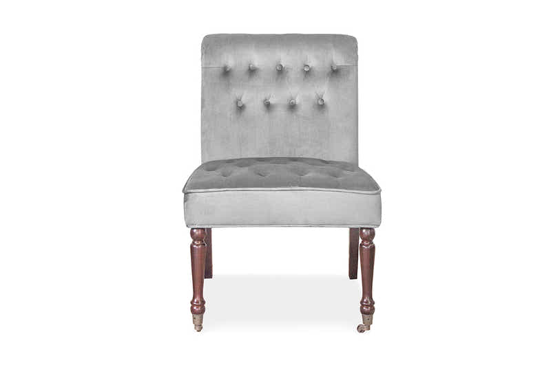 Pirie Velvet Accent Chair - Grey
