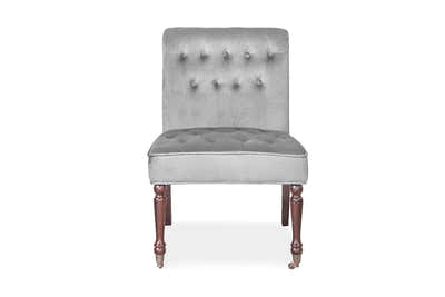 Pirie Velvet Accent Chair - Grey
