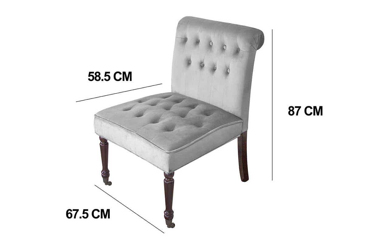 Pirie Velvet Accent Chair - Grey