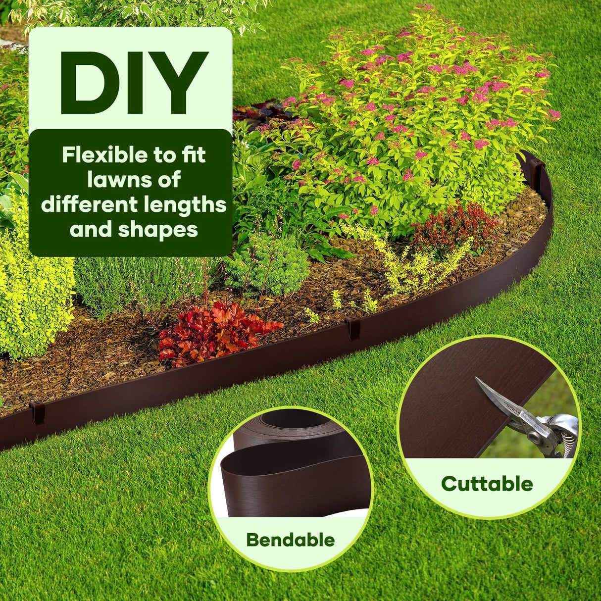 DS BD Garden Bed Edging 30mx15cm Lawn Border Flower Fence Plant Grass Path