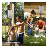 DS BD Maxkon Gas Water Heater 9 in 1 10L Portable Outdoor System Silver Pump