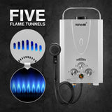 DS BD Maxkon Gas Water Heater 9 in 1 10L Portable Outdoor System Silver Pump