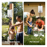 DS BD Maxkon Gas Water Heater 7 in 1 10L Portable Camping Shower System White