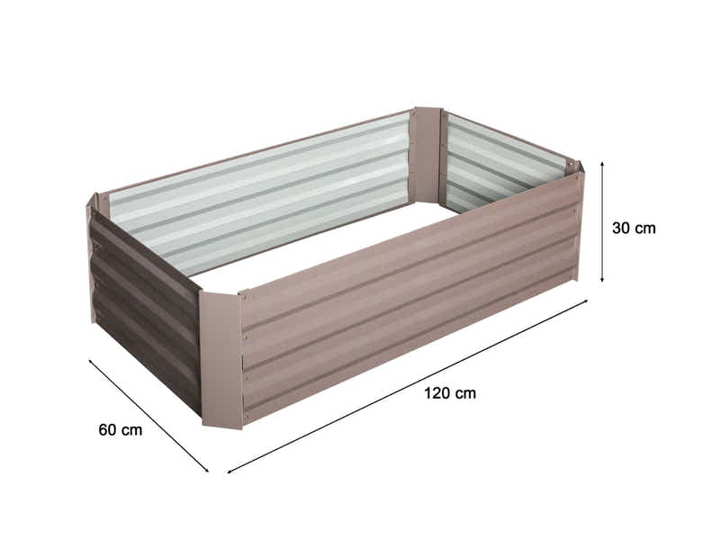 Galvanized Steel Garden Bed 120x60x30 cm