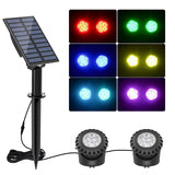 DS BD Solar RGB Pond Light 2 Headlights Outdoor Waterproof Multicolours