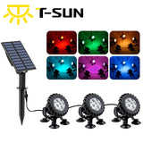 DS BD Solar Outdoor Light 3 Heads RGB Pond Fish Tank LED Multicolour Waterproof