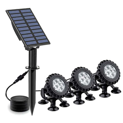DS BD Solar Outdoor Light 3 Heads RGB Pond Fish Tank LED Multicolour Waterproof