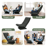 DS BD Floor Sofa Chair Couch Lounge Folding 360 Degree Swivel Adjustable Chaise