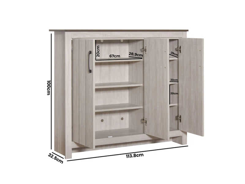Lennart 3-Door Shoe Storage Cabinet