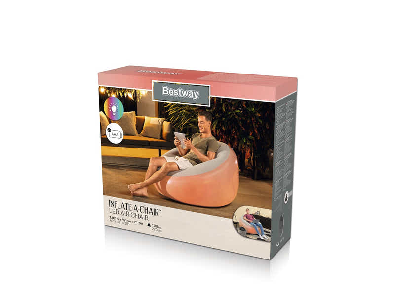 Bestway Inflate-A-Chair LED Air Chair 75086